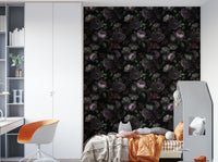 Heritage gothic dark floral wallpaper for elegant interiors., GD1148