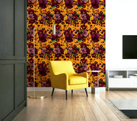 Dark floral wallpaper for a heritage-inspired look

