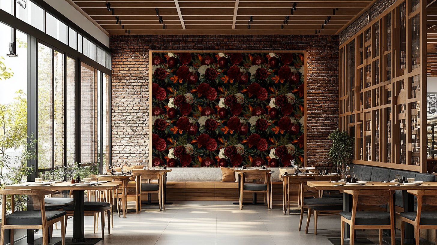 Dark moody floral gothic wallpaper for walls

