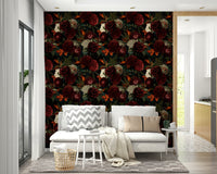 Easy-install gothic floral wallpaper


