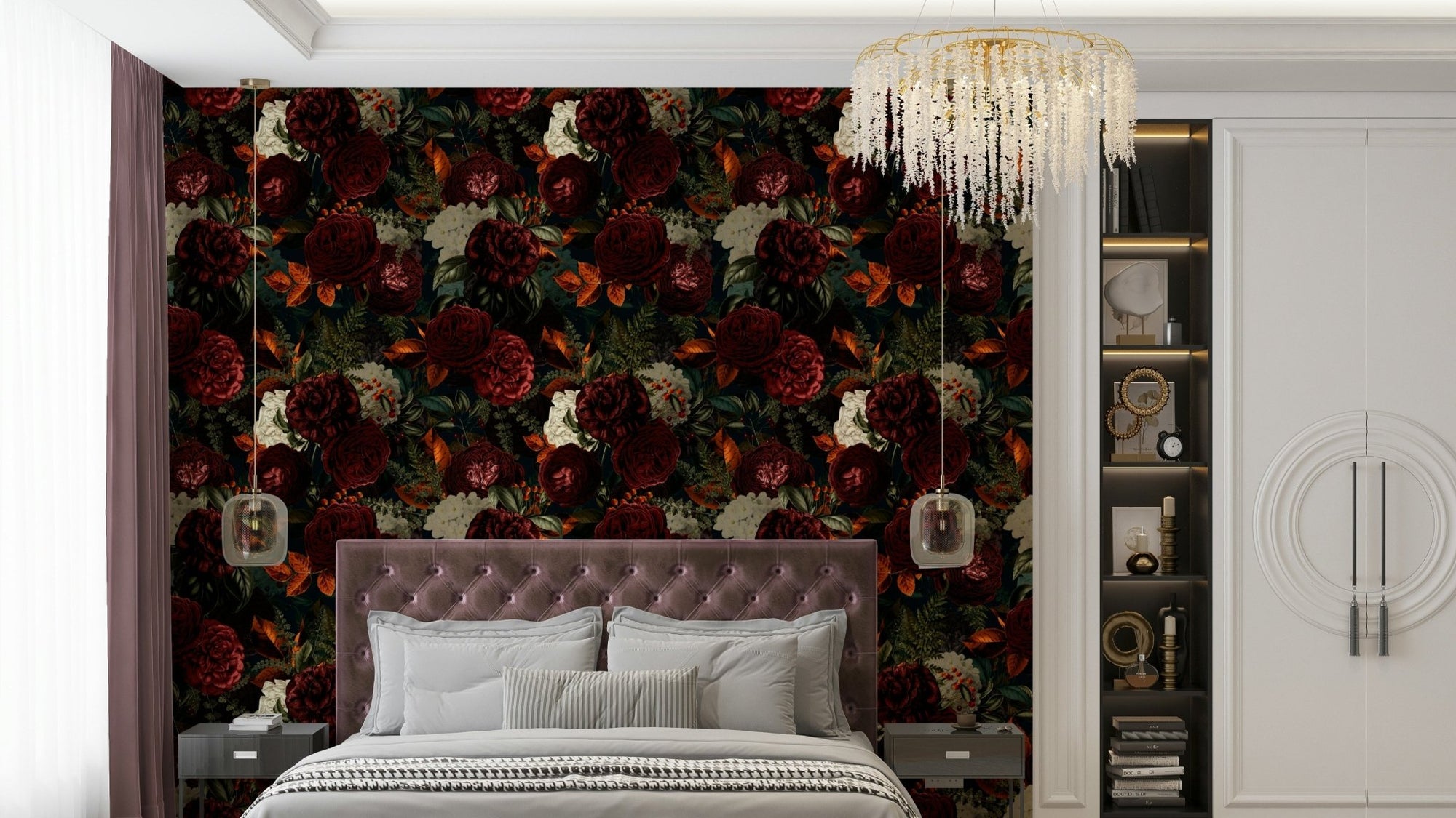 Heritage-inspired floral pattern wallpaper, GD1139