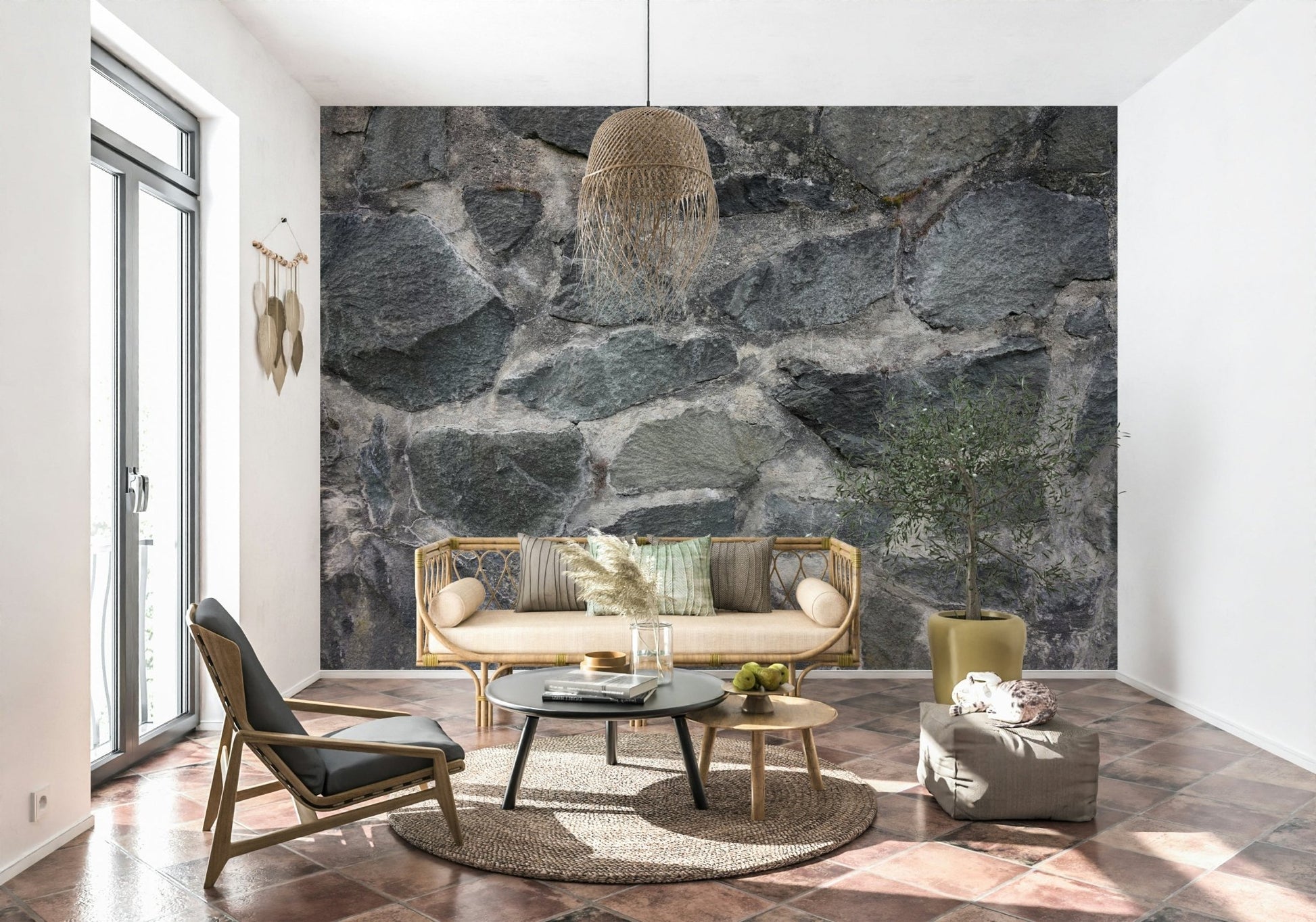 DIY project featuring simple installation of peel and stick wallpaper., GD6079