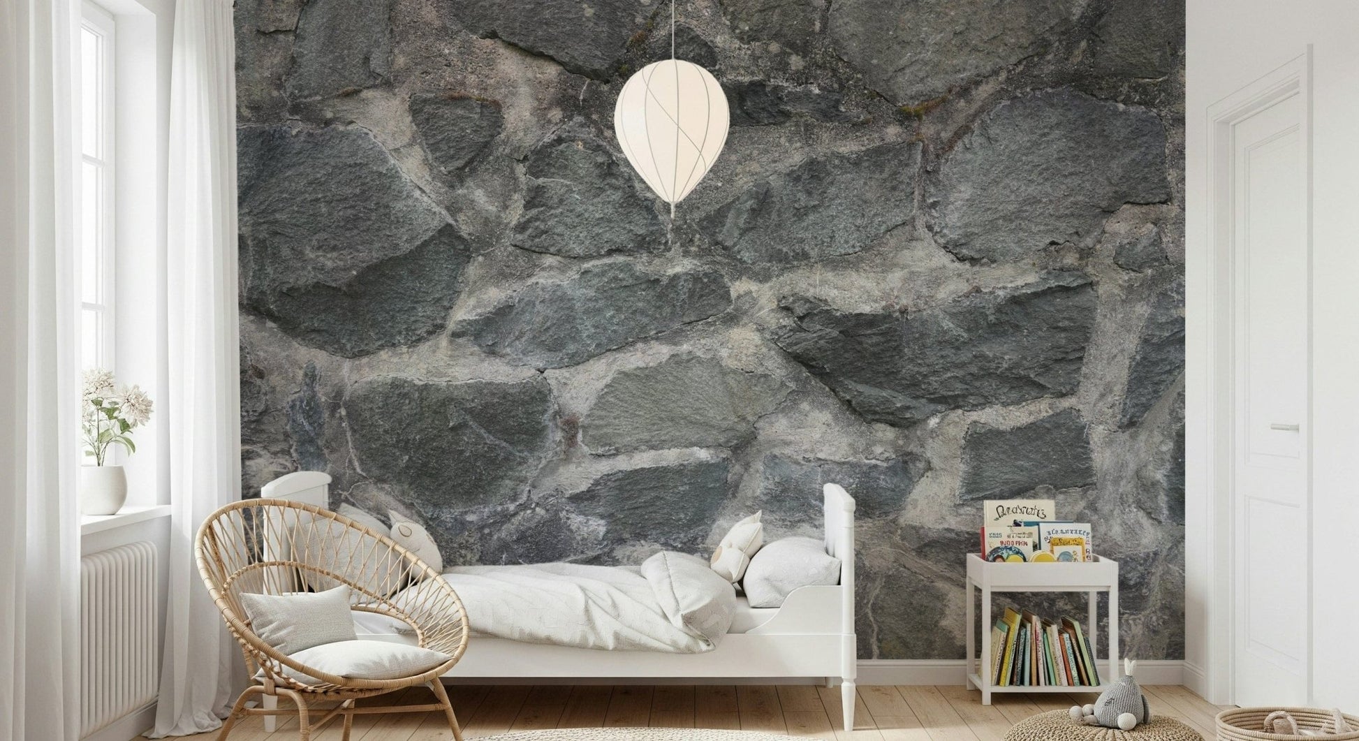 Abstract gray and white stone pattern wallpaper mural detail., GD6079