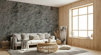 Designer interior with modern wallpaper mural.