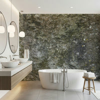 Dark mineral flecks in the Granite Grit mural design.