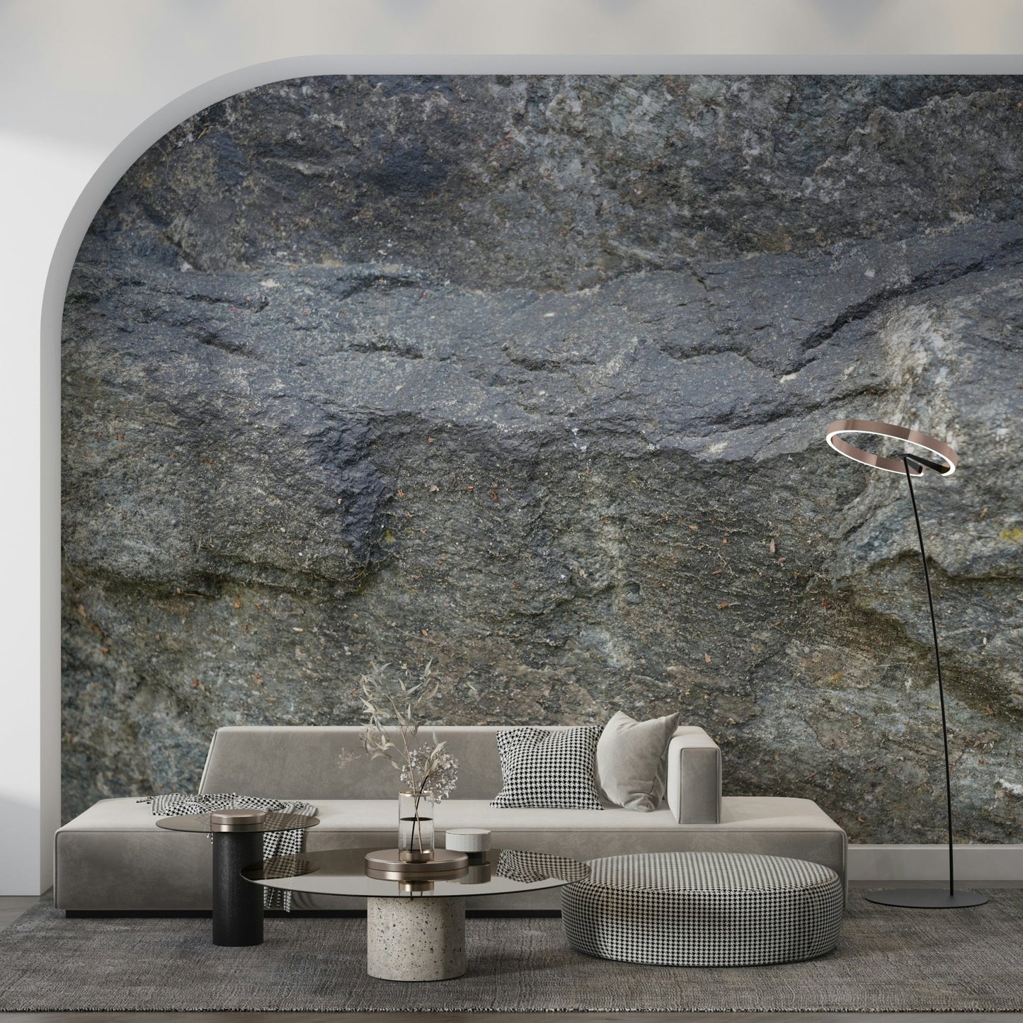 A calming abstract design wallpaper mural that defines a space., GD6041