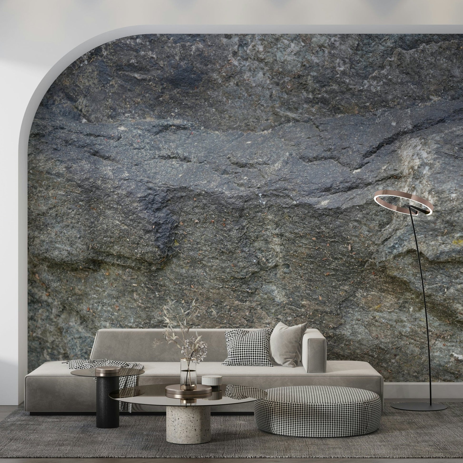A calming abstract design wallpaper mural that defines a space., GD6041