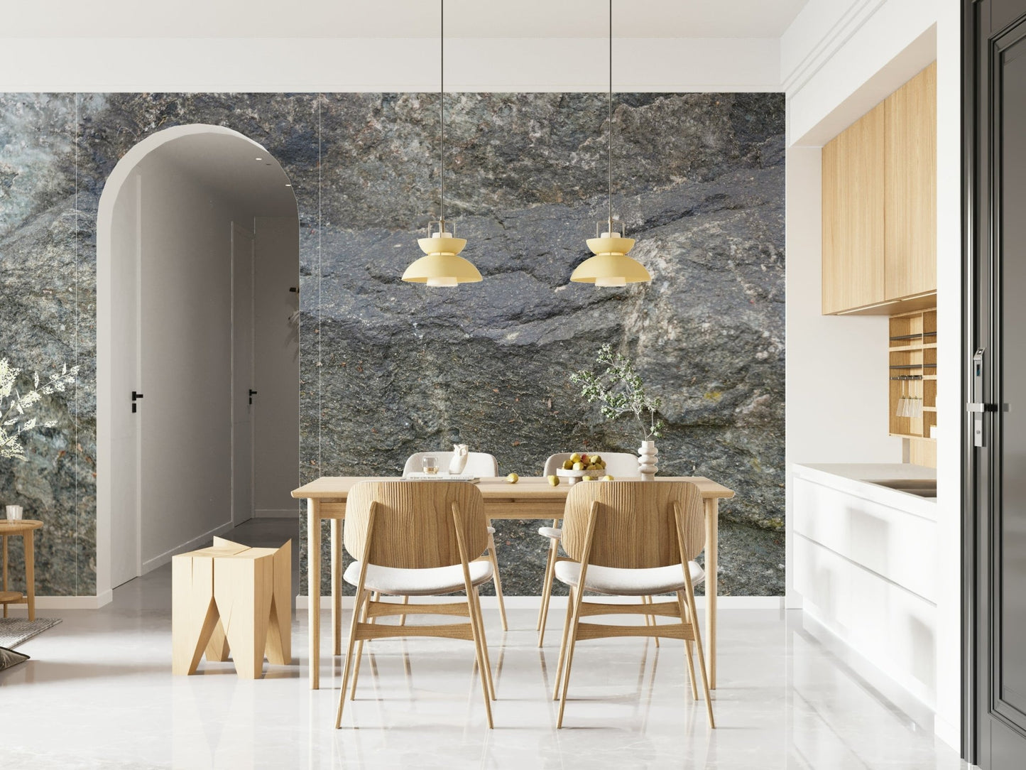 A serene abstract stone wall mural for your decor., GD6041