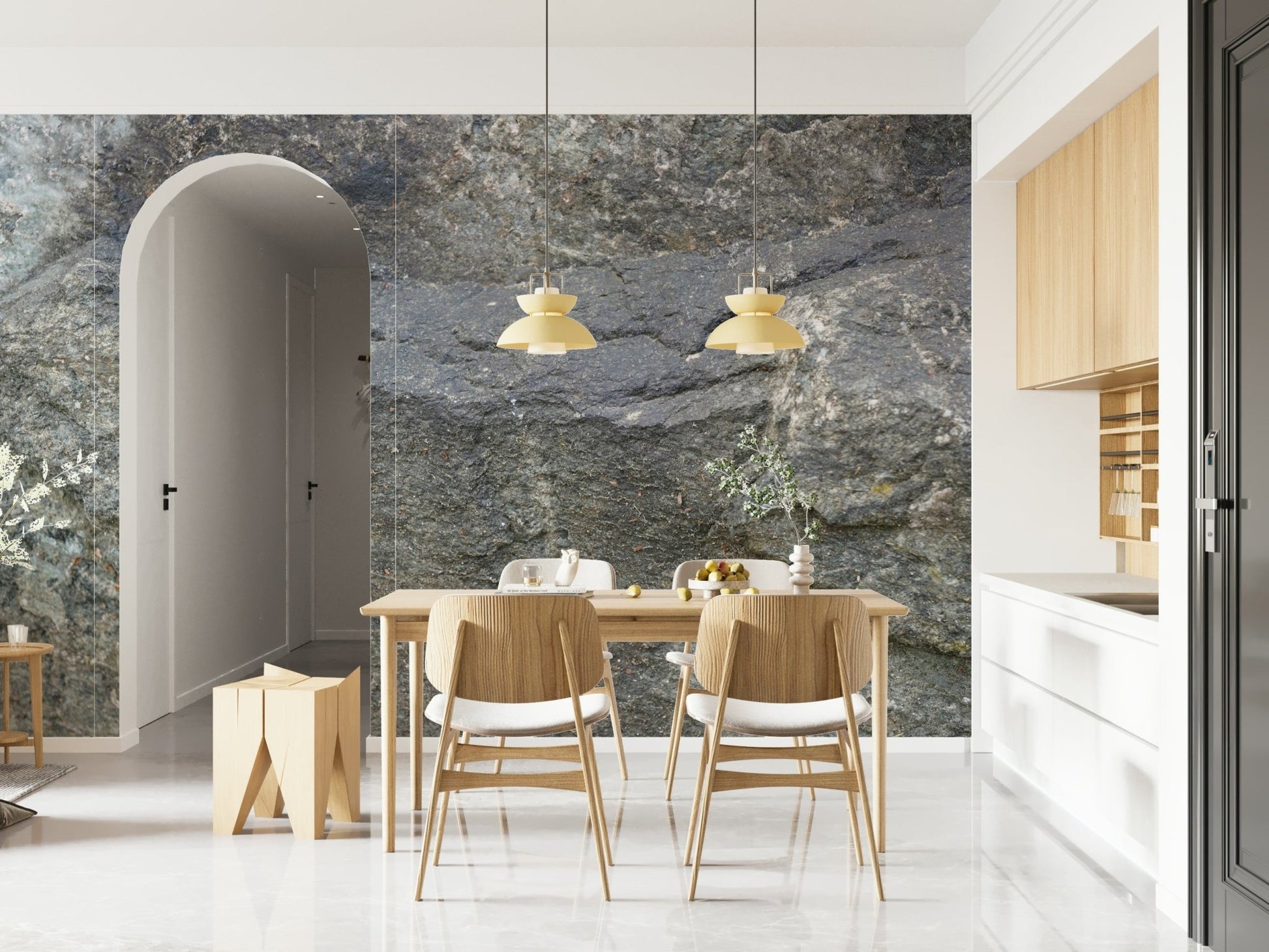 A serene abstract stone wall mural for your decor., GD6041