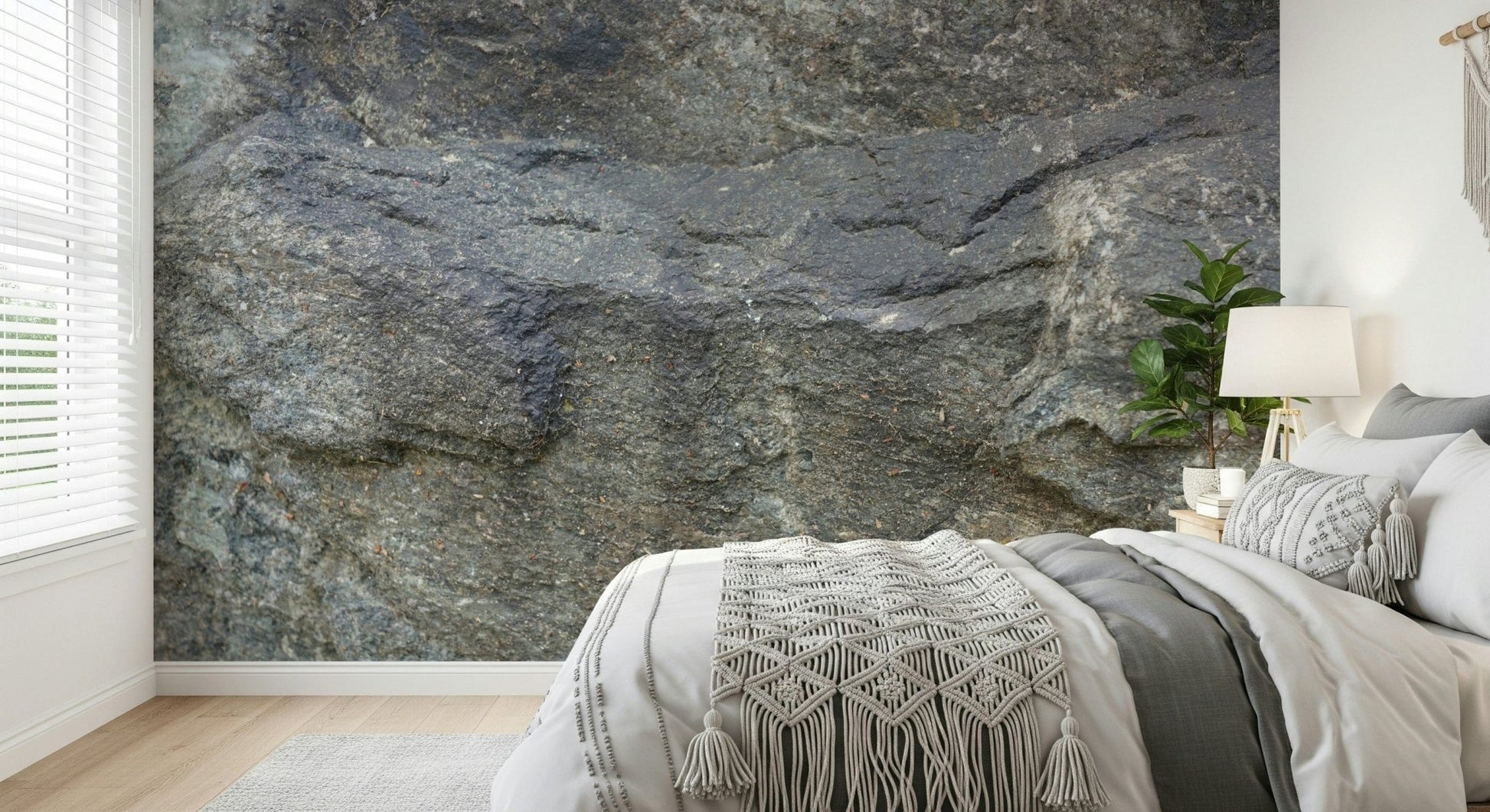A contemplative gentle stone wallpaper mural for a feature wall., GD6041