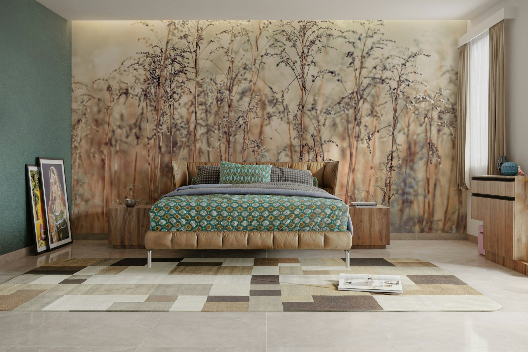 Grass Reeds Wall Mural for Living Room Décor, GD1851