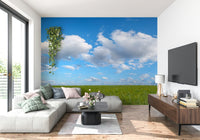 Panoramic outdoor view Grassland Under Sky Wall Mural
