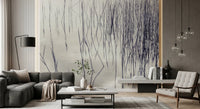 Living setup featuring Grassy Reflections Wall Mural with soft reflective lines, GD8636