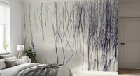 Open plan Bedroom styled around Grassy Reflections Wall Mural in soft hues, GD8636