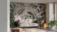 Floral leaf mural for walls
