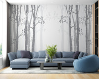 Gray Bamboo forest wallpaper mural - Giffywalls A595