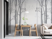 Self-adhesive gray bamboo wall mural decor A595

