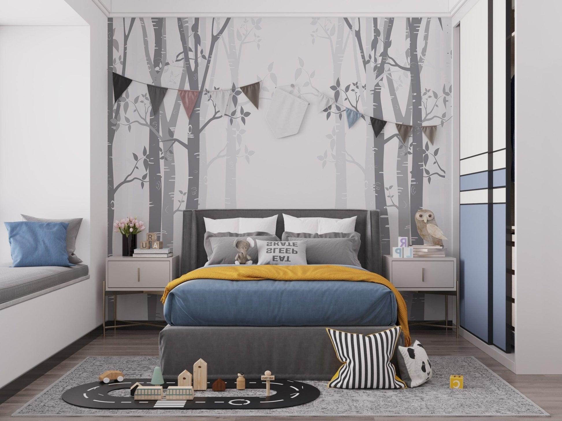 Gray Bamboo forest wallpaper mural - Giffywalls A595