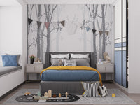 Gray Bamboo forest wallpaper mural - Giffywalls A595