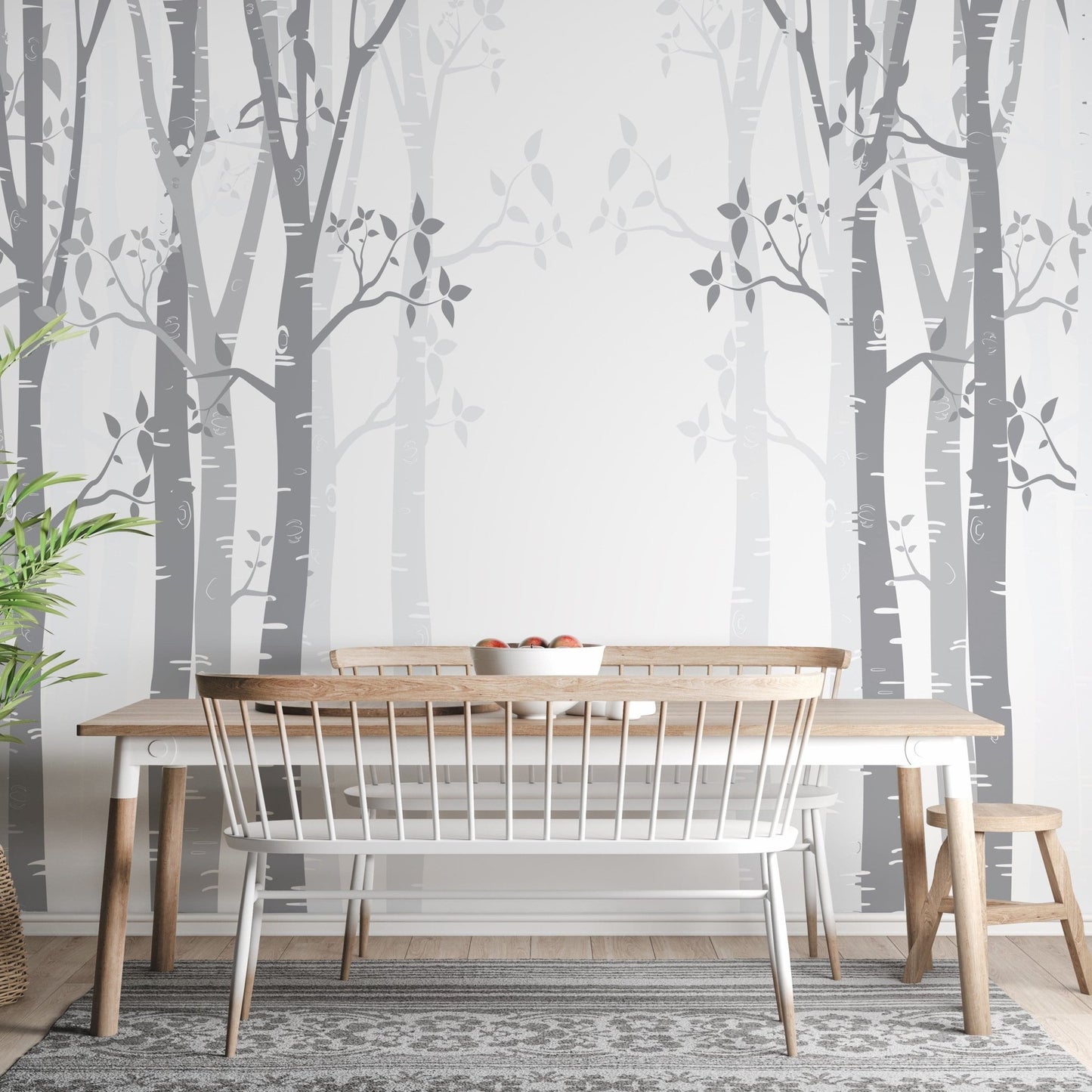 Gray Bamboo forest wallpaper mural - Giffywalls A595