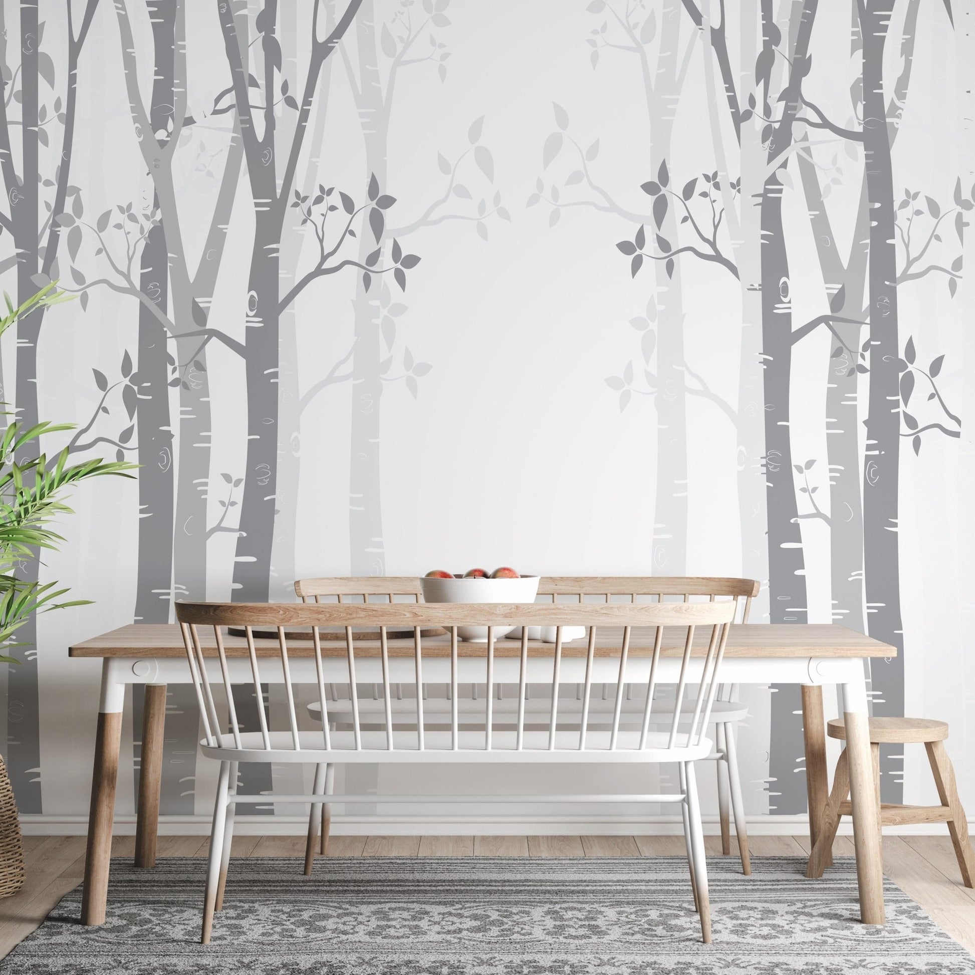 Gray Bamboo forest wallpaper mural - Giffywalls A595