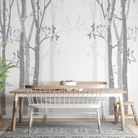 Gray Bamboo forest wallpaper mural - Giffywalls A595