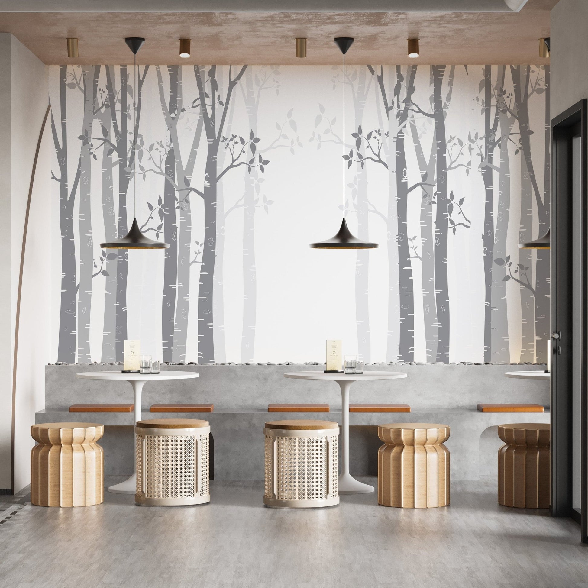 Elegant bamboo wallpaper for serene interiors A595