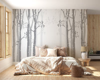 Gray Bamboo forest wallpaper mural - Giffywalls A595