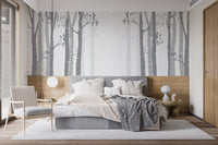 Gray Bamboo forest wallpaper mural - Giffywalls A595