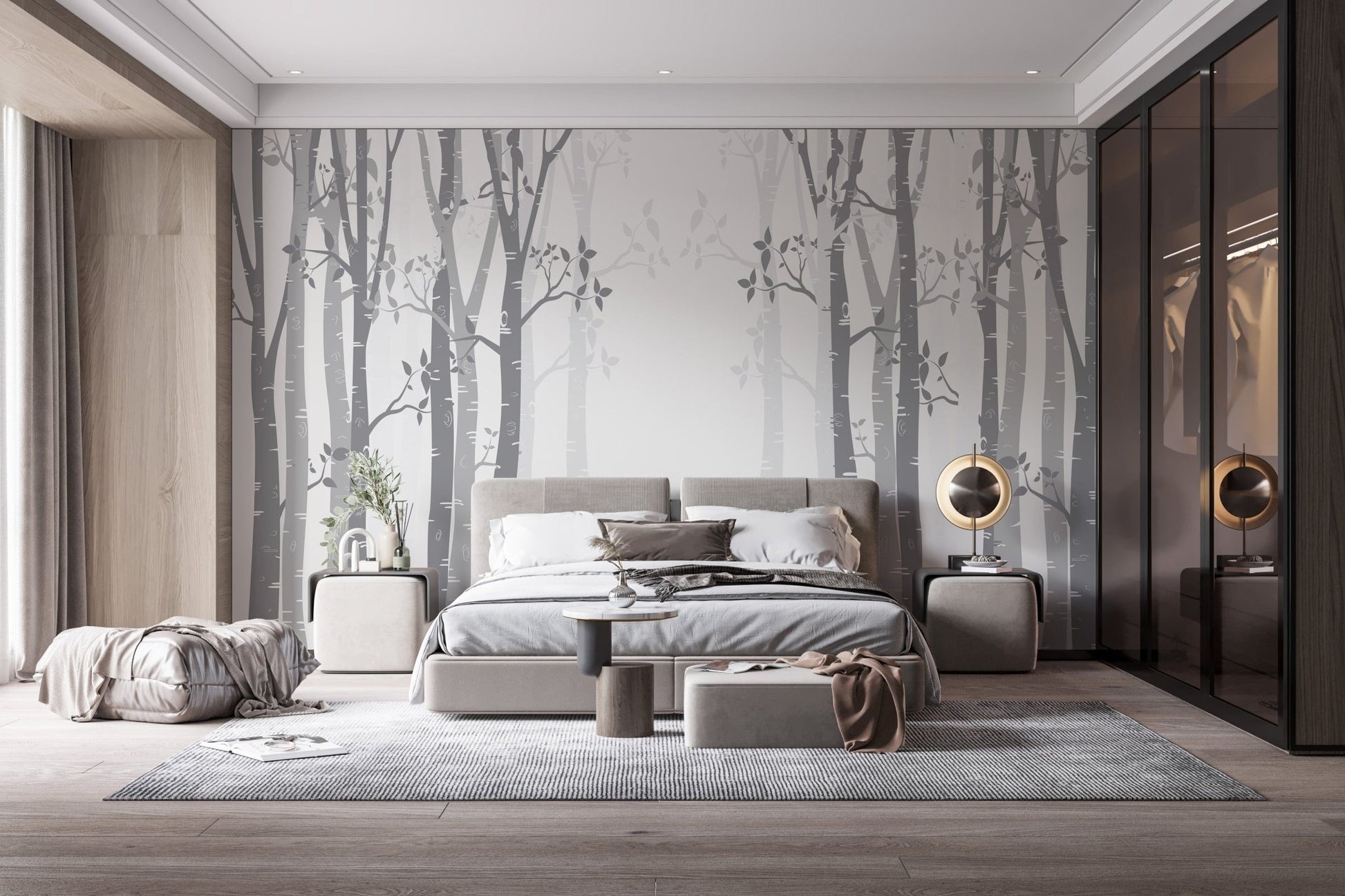 Contemporary bamboo wallpaper mural for decor A595