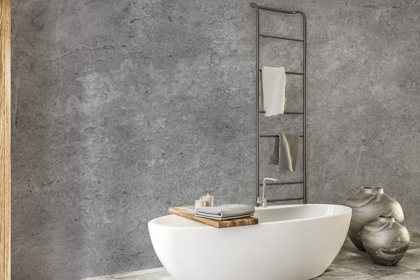 Gray Cement Tile Wall Mural - Giffywalls, B384