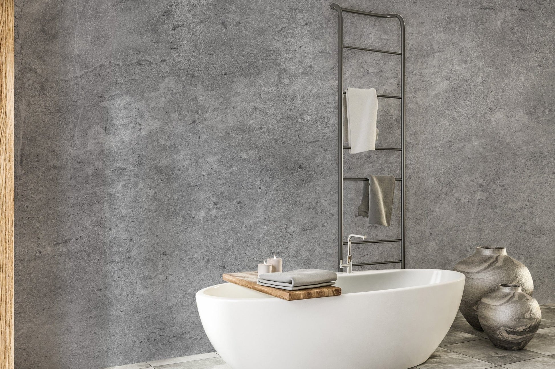 Gray Cement Tile Wall Mural - Giffywalls, B384
