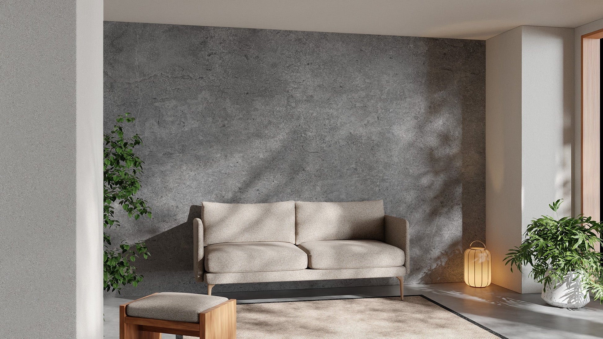Gray Cement Tile Wall Mural - Giffywalls, B384