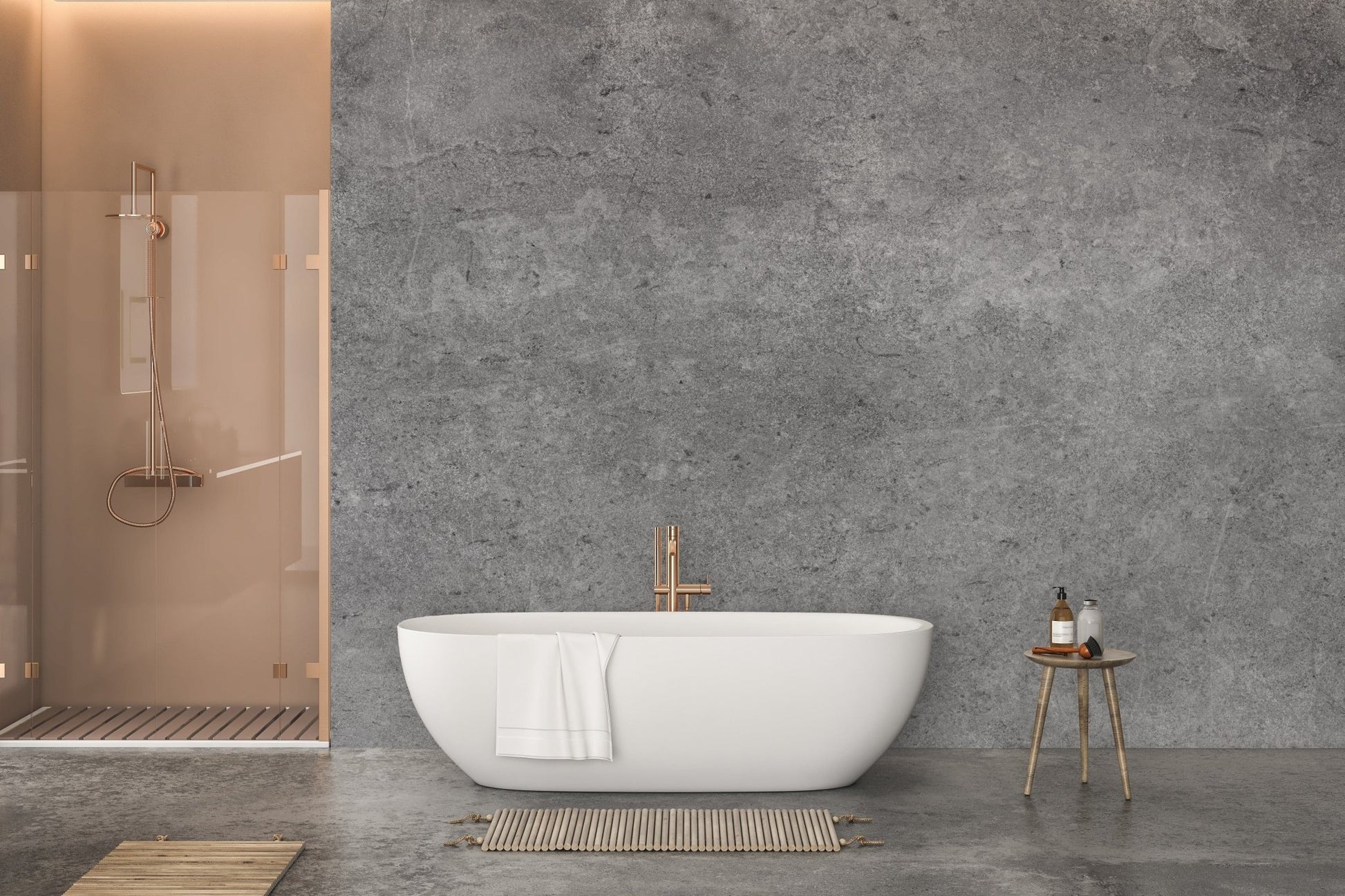 Industrial cement tile wall mural design, B384