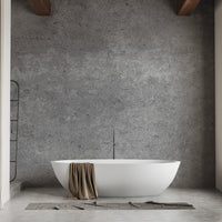 Polished gray cement tile mural wallpaper, B384
