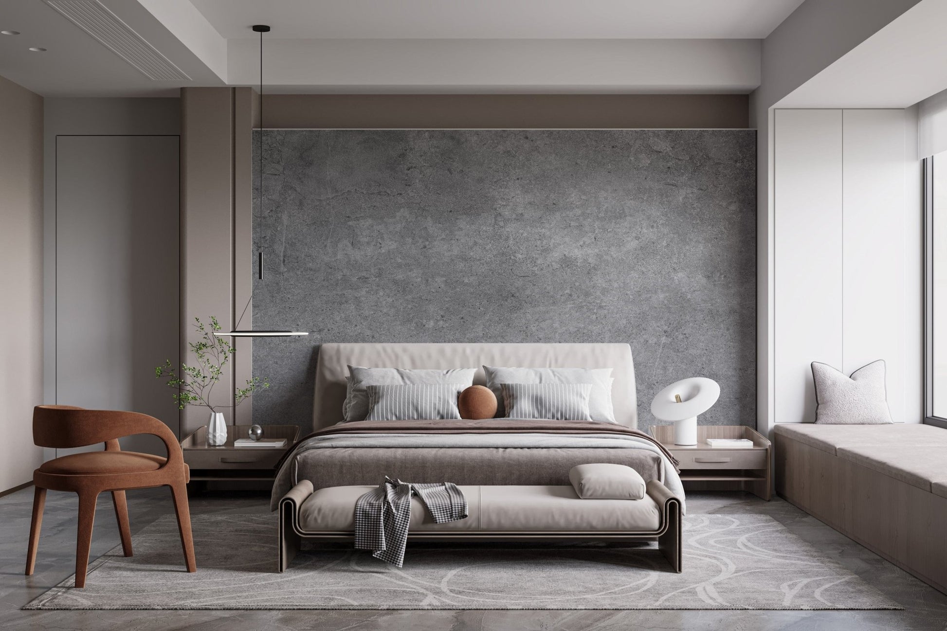 Minimalist cement tile texture wall mural, B384