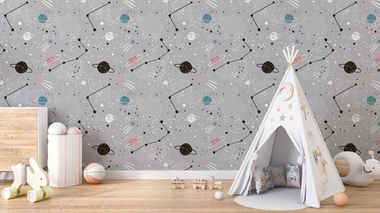 Kids' space wallpaper with cosmic details
B062