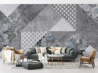 Elegant geometric flower wallpaper style
