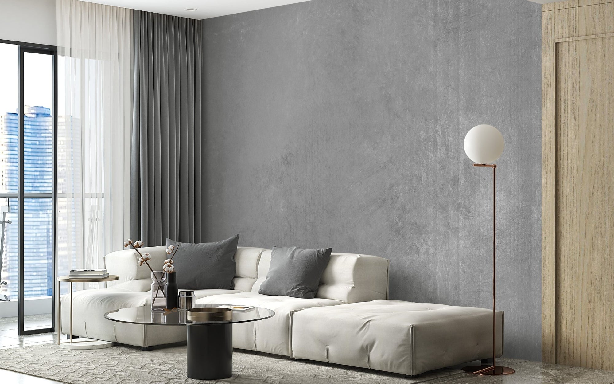 gray textured wallpaper mural A923