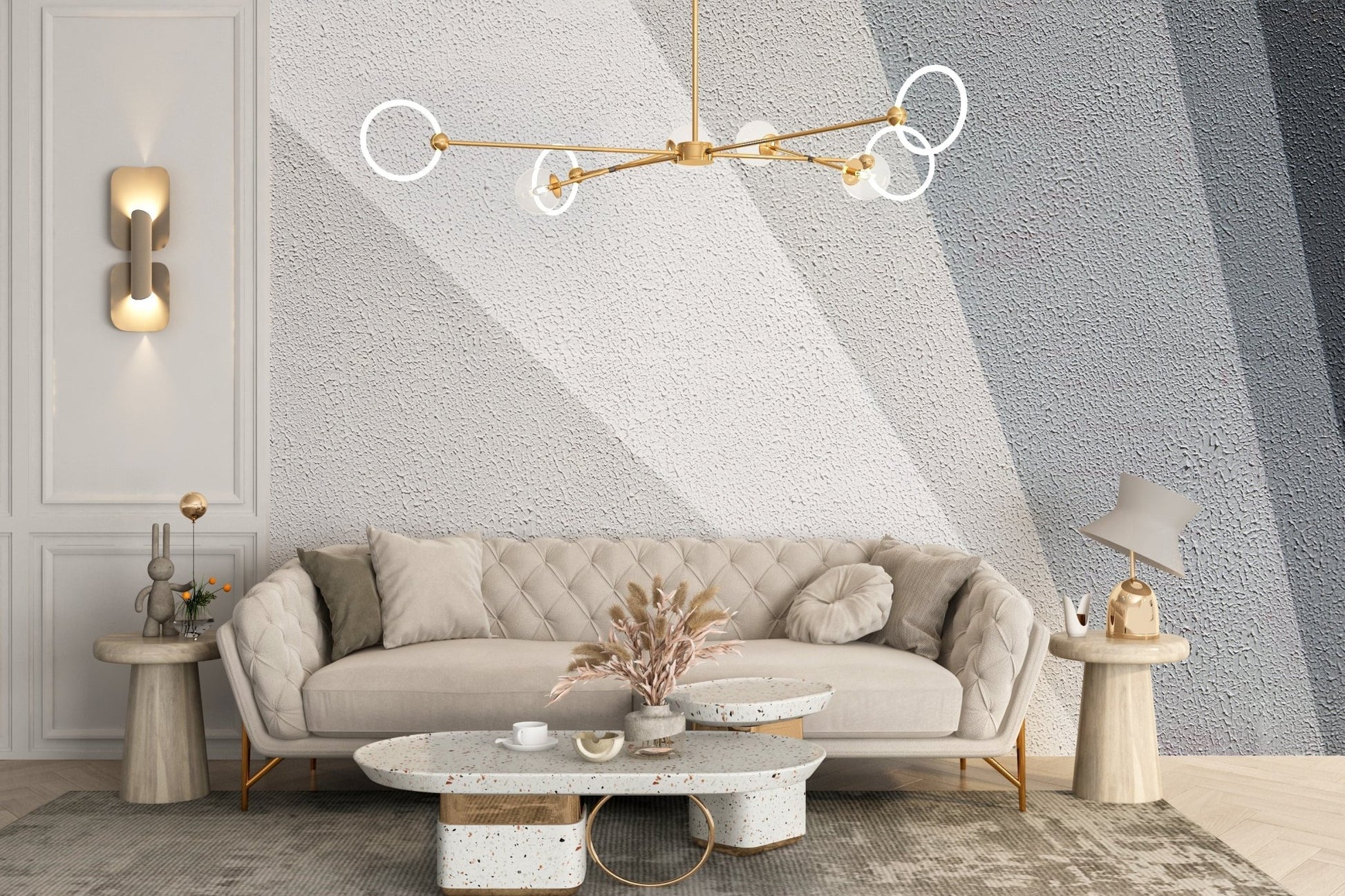 Textured gray concrete wallpaper mural for modern decor. A796