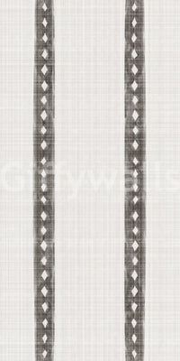 Living room accent with gray diamond wallpaper

