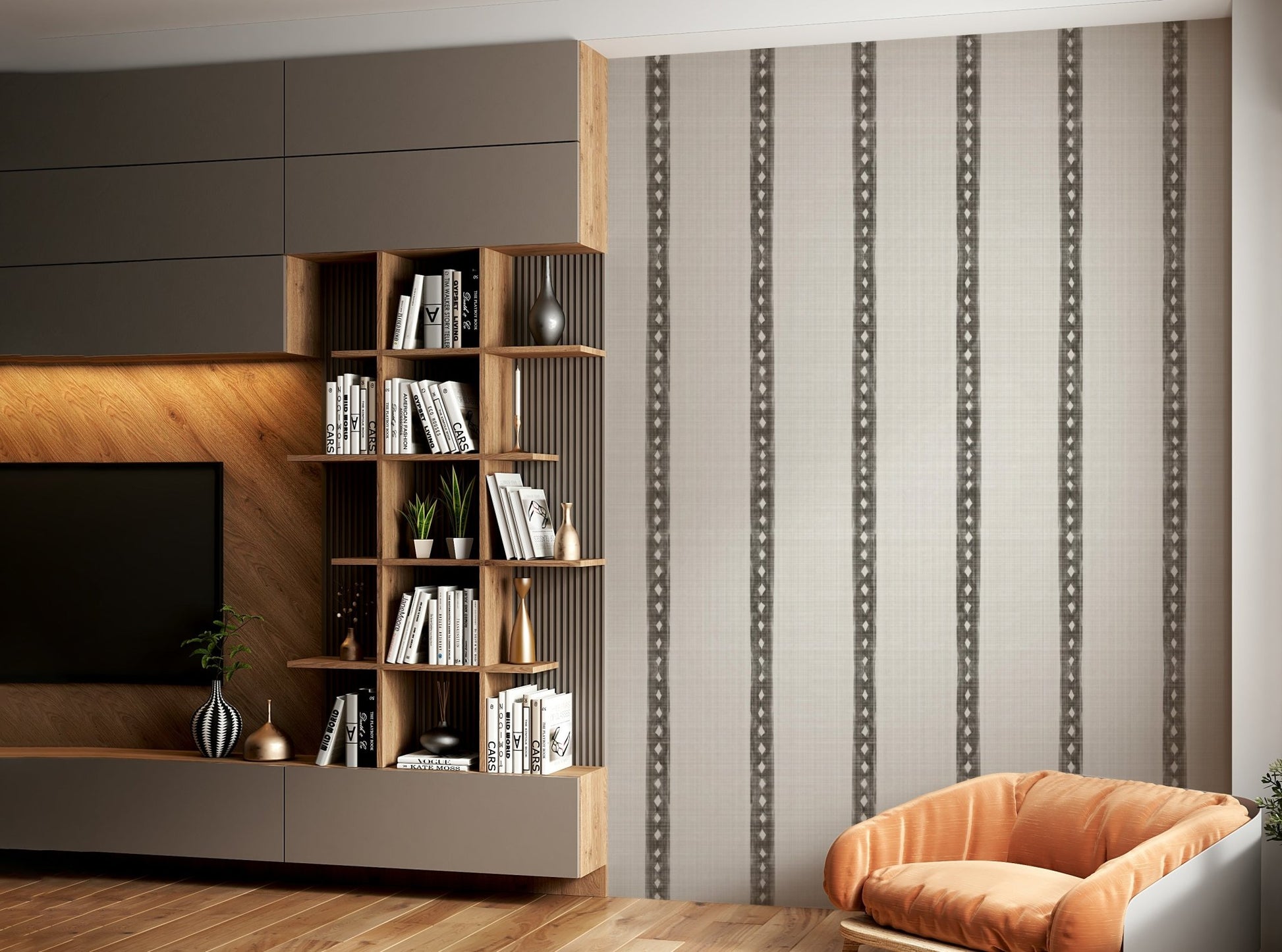 Durable wallpaper for walls with textured look

