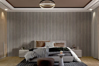 Vertical Striped Wallpaper in Gray Tones
