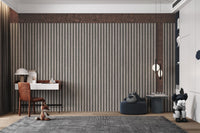 Vertical Gray Wood Panel Wallpaper
