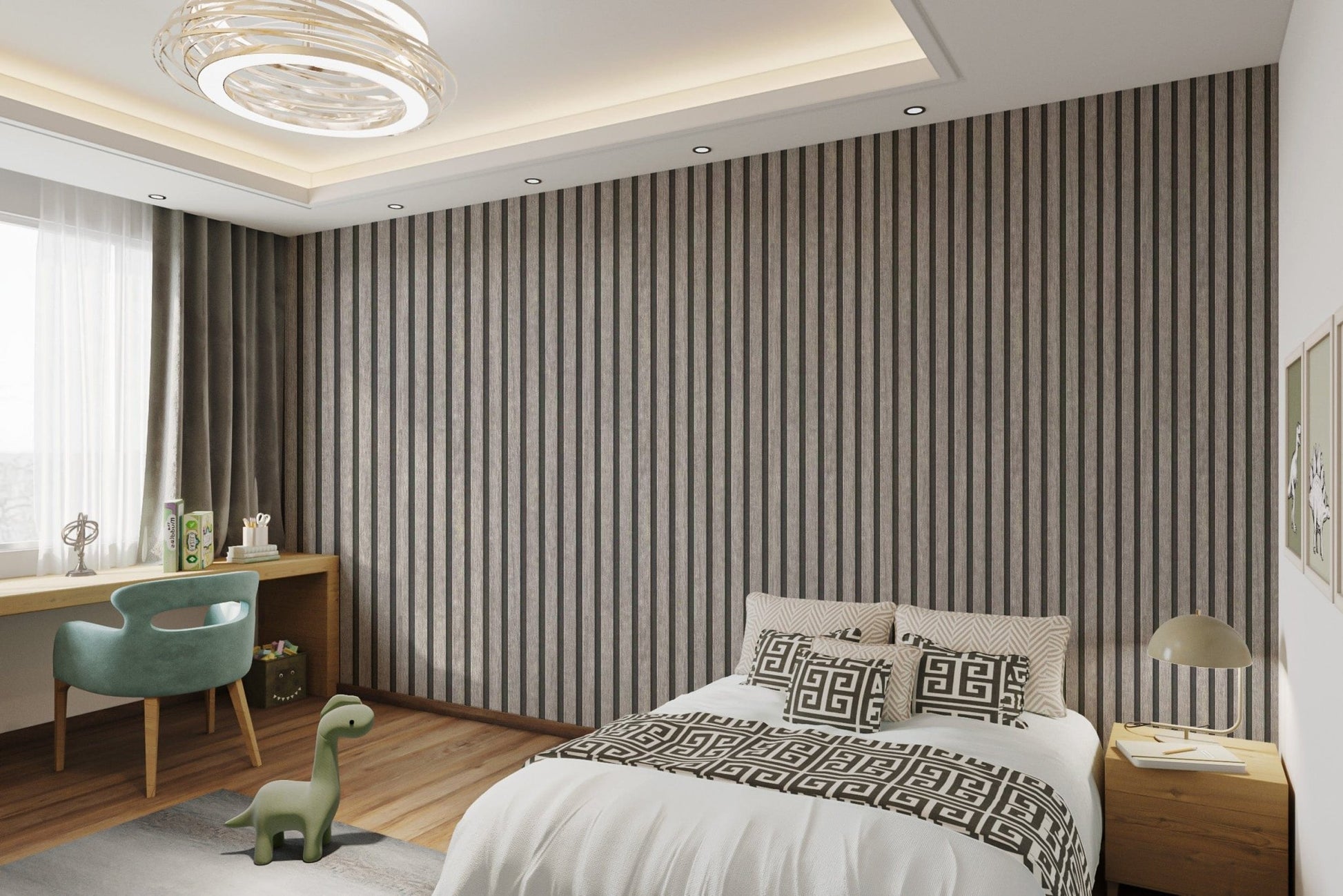 Modern Grunge Wood Stripe Wallpaper
