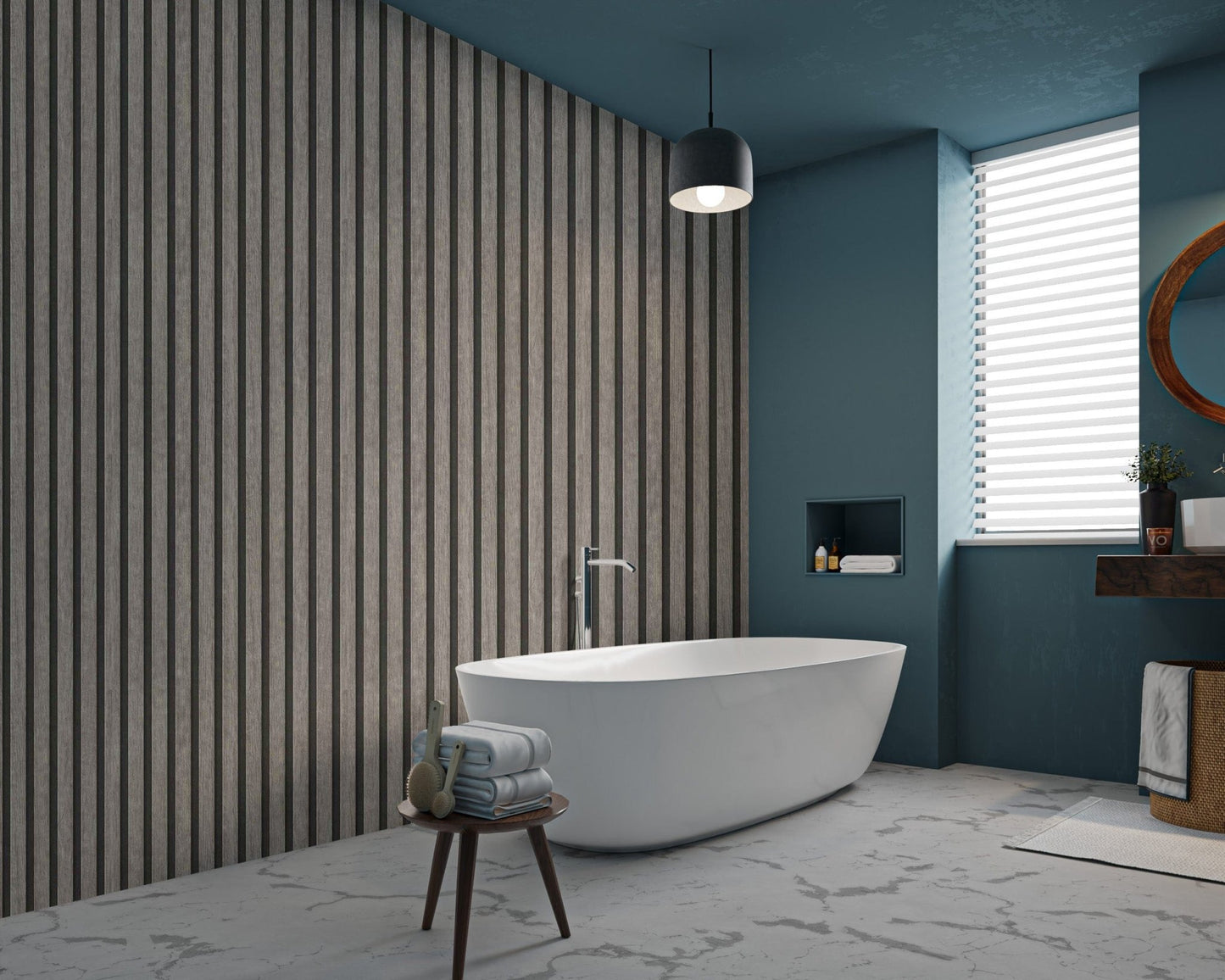 Gray Grunge Wood Stripe Wallpaper Design
