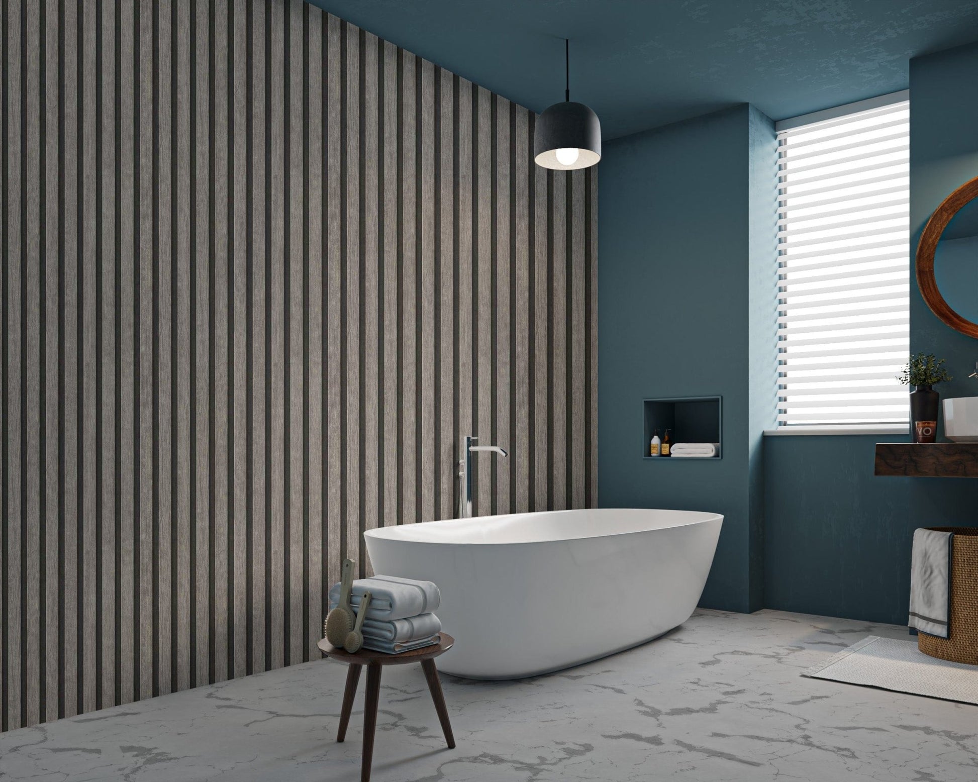 Gray Grunge Wood Stripe Wallpaper Design
