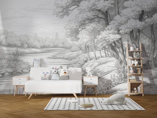 Monochrome Jungle Wallpaper C476
