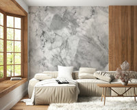 A calming abstract design wallpaper mural that defines a space.