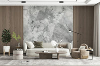 A graceful subtle pattern wall mural in cool, neutral tones.